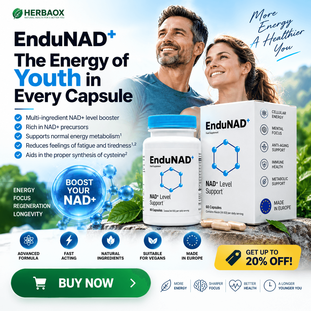 EnduNAD+ โ Advanced NAD+ Level & Cellular Energy Support